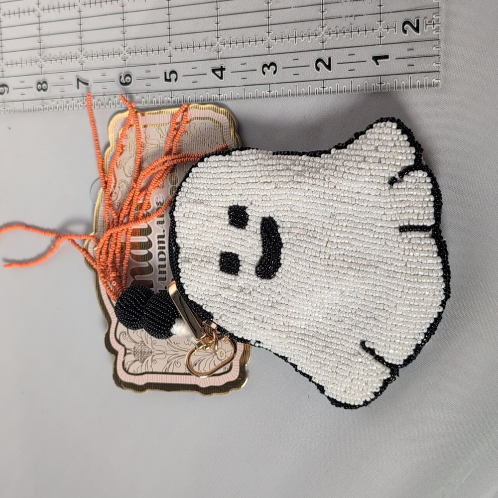 Wandering Moon India Handmade Beaded Ghost Pouch - Picture 7 of 8
